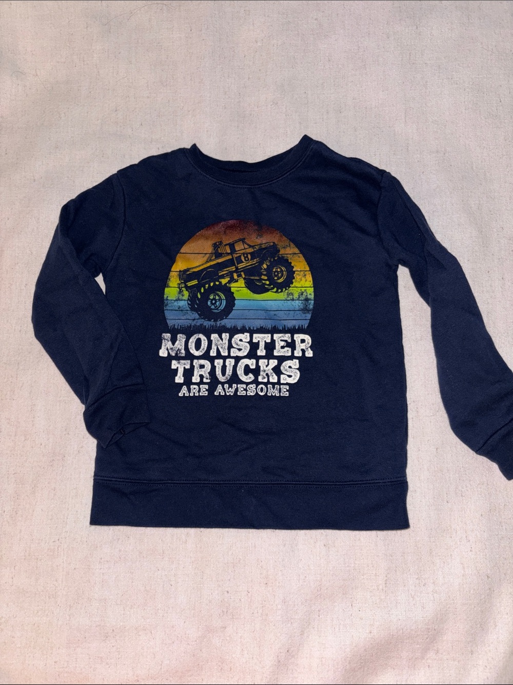 Garanimals Navy Blue Monster Truck Graphic Long Sleeve Tee